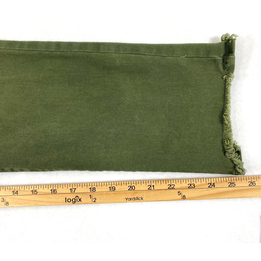 Scoop Jeans Womens Size 8 Retro Boy Olive Green‎ Raw Hem Distress Straight - Picture 12 of 15